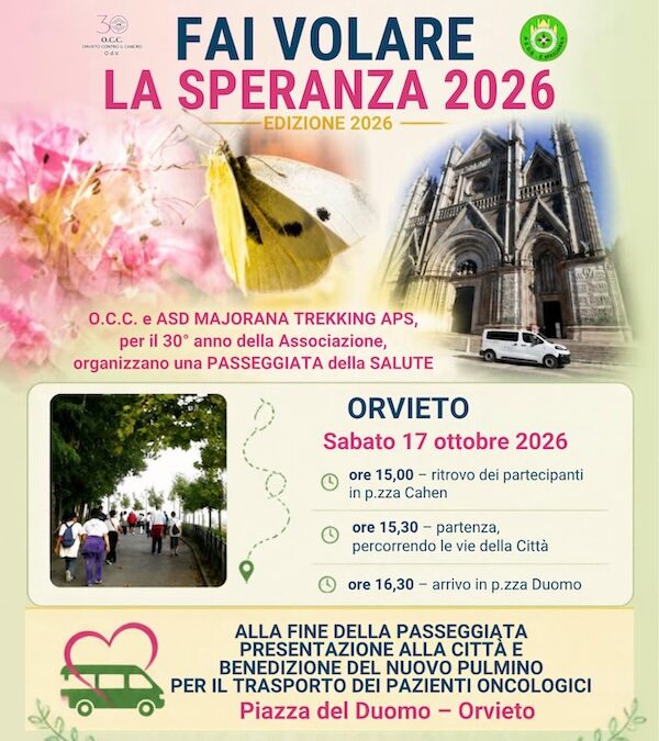 OCC festeggia 30 anni con la Passeggiata della Salute e il nuovo pulmino per i pazienti